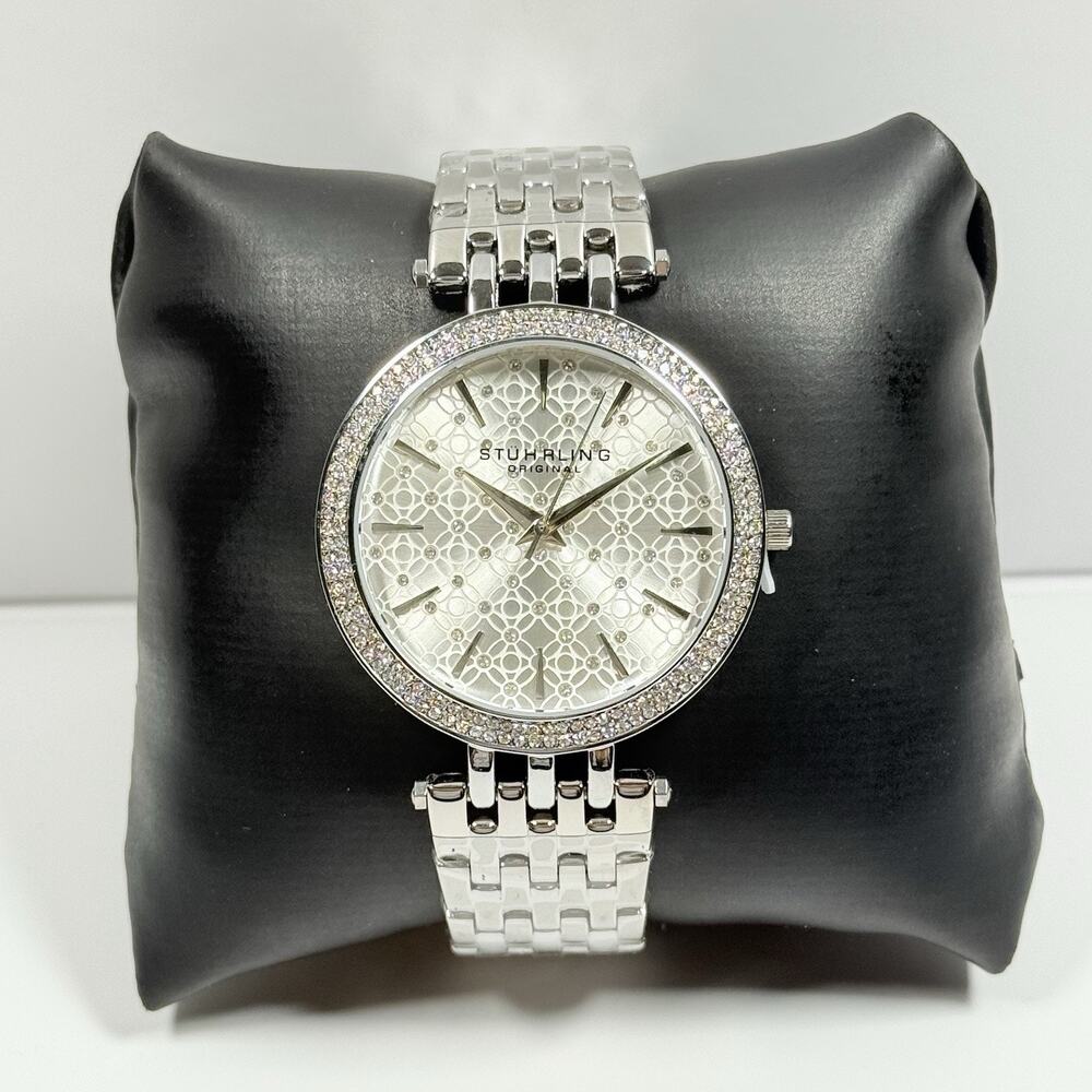 Stuhrling 3962 1 Symphony Quartz Crystal Accented Stainless Steel Womens Watch